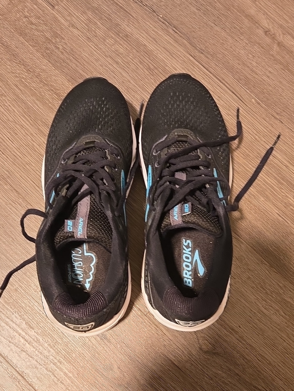 Brooks Black with Light Blue Accent Running Sneakers